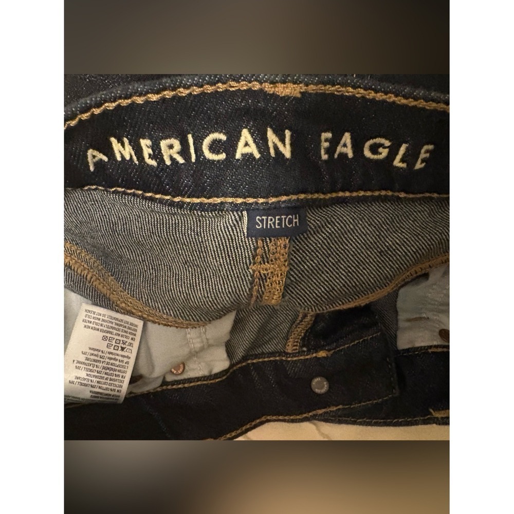 American Eagle Dark Indigo Stretch Denim Shorts - Picture 7 of 8